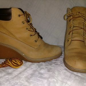 Timberland wedge boots size 8